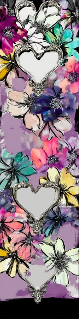 Free flower bookmark featuring lilac flowers with hearts